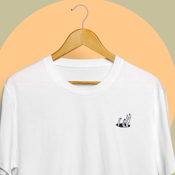 Embroidered “FALLING” Handmade Tee - Picture 2 of 6